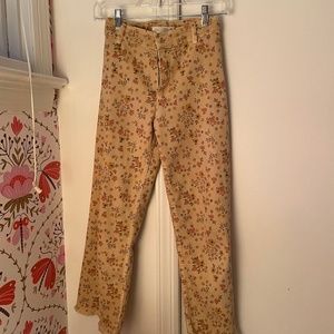 kids zara floral marine jeans